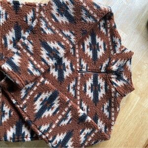 Aztec Patterned Fleece Pullover